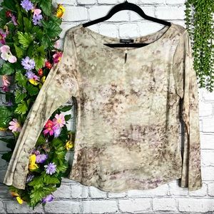_🌼3/$30🌼Therapy Printed Keyhole Neckline Long Sleeve Top Size XL